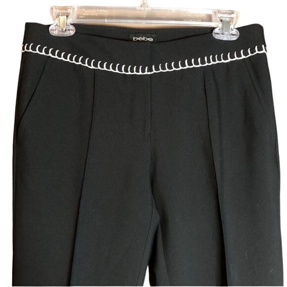 Bebe black dress pants with white stitching‎ - Picture 2 of 11